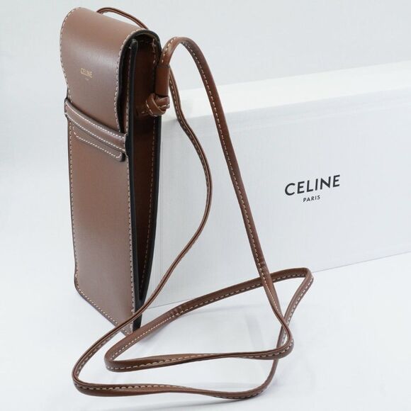 NEW CELINE TRIOMPHE BROWN POUCH CROSSBODY - Picture 6 of 12